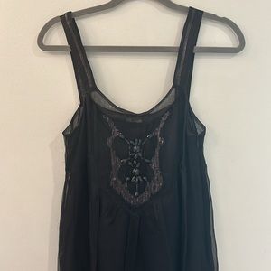 Johnny Was/ Biya Beaded and Sequin Black Dress size small